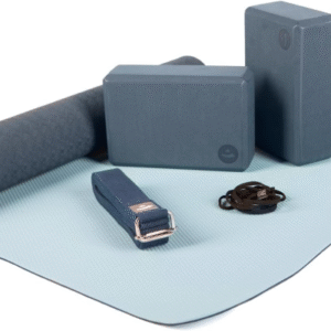 flow yoga matte tpe, 2 x eva yogasteine ​​(gummischaum), 1 x baumwoll yogagürtel für anfänger