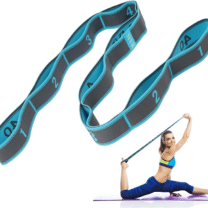 flintronic yoga stretchgurt, stretchband mit 9 schlaufen, yoga stretchgurt